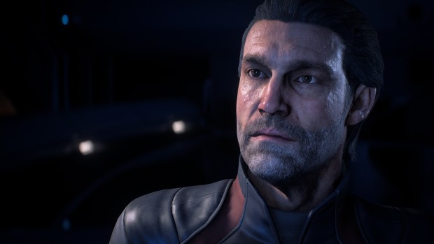 Mass Effect: Andromeda close-up on a grizzled male pathfinder