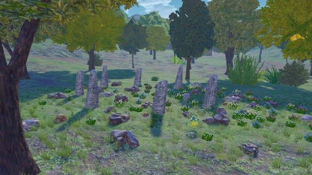 Atelier Firis screenshot of ancient runestones