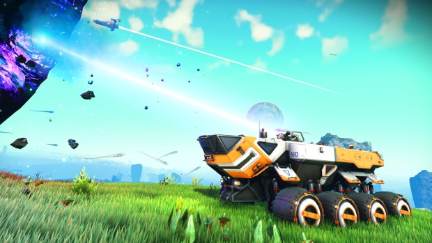 No Man's Sky Pathfinder Update ground vehicle using a mining laser
