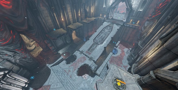 The central bridge in Quake Champions' Burial Chamber arena