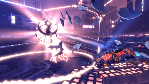 Rocket League screenshot of the new Dropshot game mode