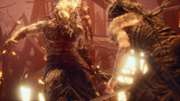 Hellblade: Senua's Sacrifice screenshot of a burning enemy