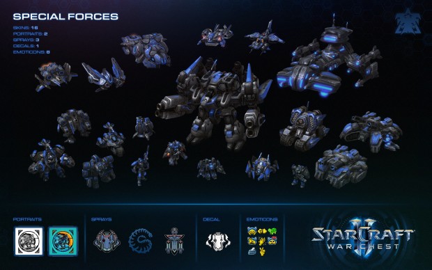 StarCraft 2 War Chest cosmetics for Terran