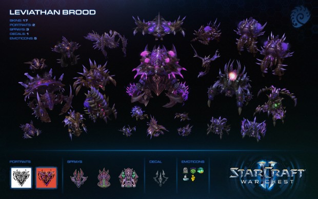 StarCraft 2 War Chest cosmetics for the Zerg