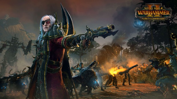 Total War: Warhammer 2 - Curse of the Vampire Coast screenshot of Luthor Harkon and his zombie army