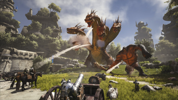 ATLAS screenshot of a battle against the hydra and a cyclops