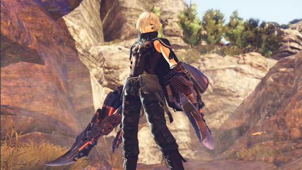 God Eater 3 screenshot of the main character from up close