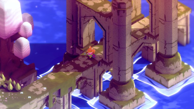 Screenshot of the game Tunic and its adorable little fox protagonist