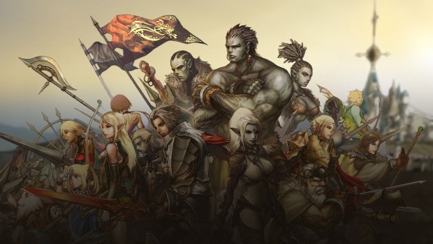 Lineage 2 Classic official artwork showing the classic heroes