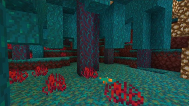 Minecraft screenshot of the Blue Netherwart Forest