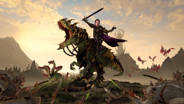 Total War: Warhammer 2 screenshot of Malus Darkblade and his mount Spite