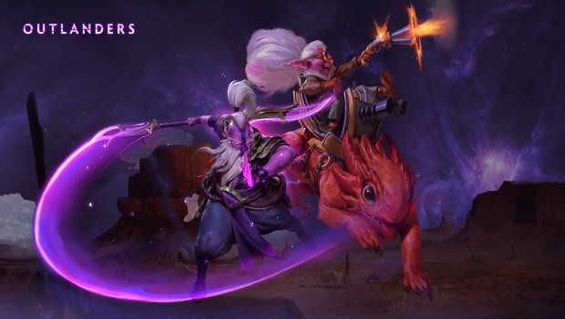 Dota 2 artwork for the Outlanders patch and heroes