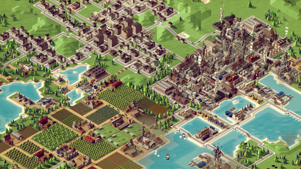 Rise of Industry screenshot of a heavily developed city