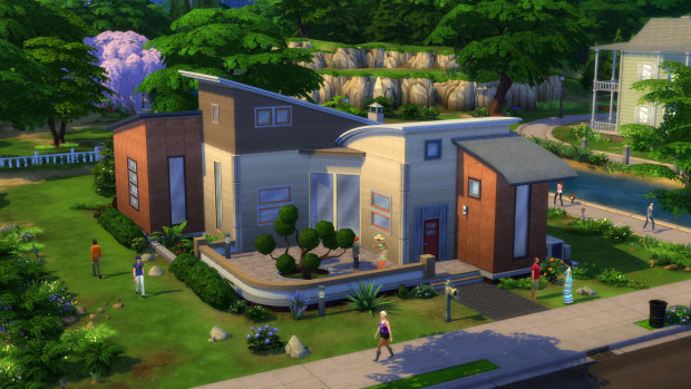 The Sims 4 official screenshot of a modern house