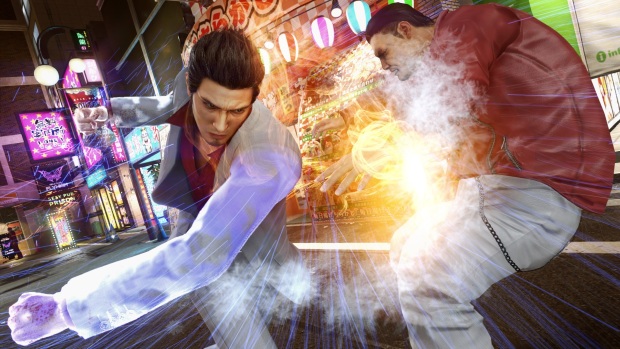 Yakuza Kiwami 2 official screenshot of a mighty punch