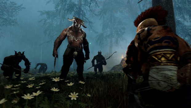 Vermintide 2 Winds of Magic screenshot showing Bardin staring at the Beastmen