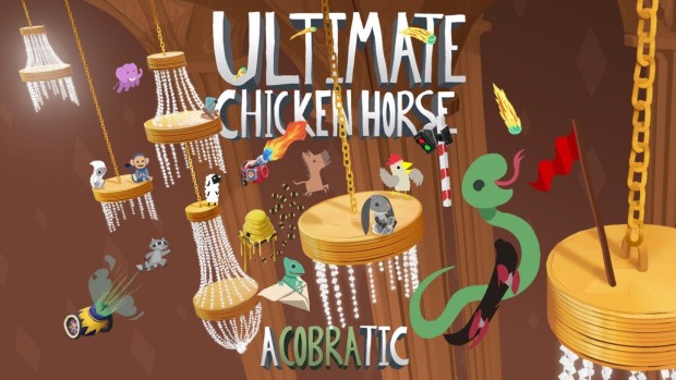 Ultimate Chicken Horse artwork for the skateboarding snake update