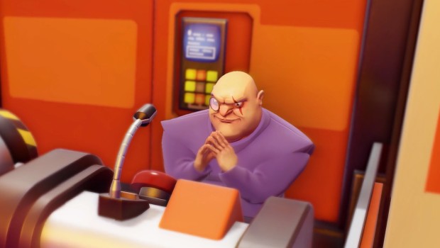 Screenshot of the evil scientist from Evil Genius 2