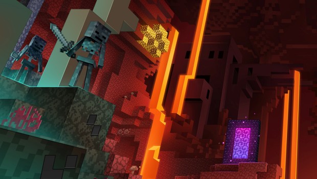 Minecraft screenshot of skeletons in the new Nether update