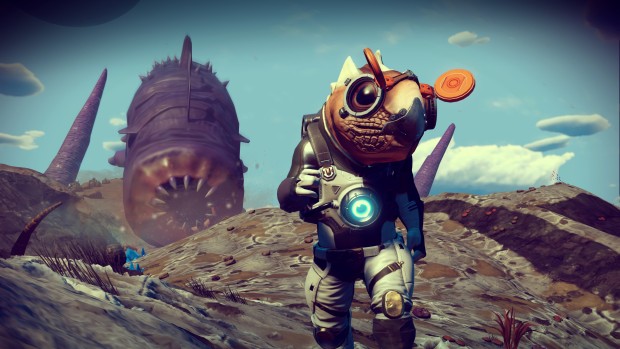 No Man's Sky screenshot of the brand new sandworm beast