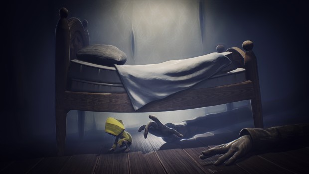 Little Nightmares screenshot of hands grasping at the main character