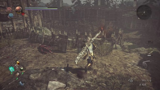 Nioh 2 screenshot of a lighting based graphical bug