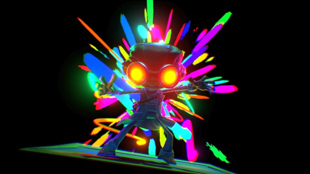 Psychonauts 2 screenshot of our protagonist surrounded by vibrant colors