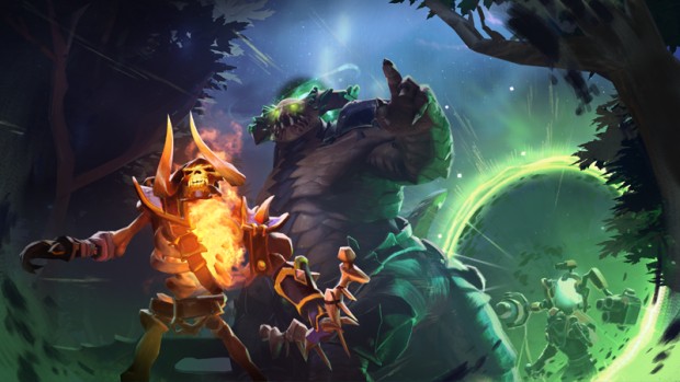 Dota 2 artwork showing off Clinkz, Underlord and Tinker