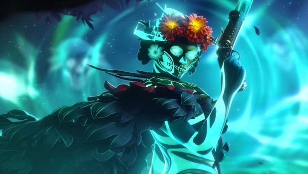 Dota 2 artwork for the fancy new gunslinger hero Muerta