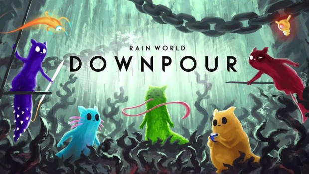 Rain World: Downpour official artwork showing off the five unique slugcats