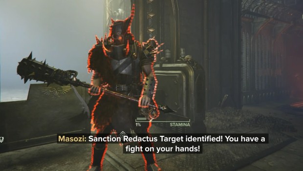 Warhammer 40k: Darktide screenshot of the assassination mission boss