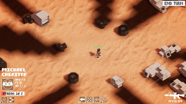 Mars Tactics screenshot showing the field of view