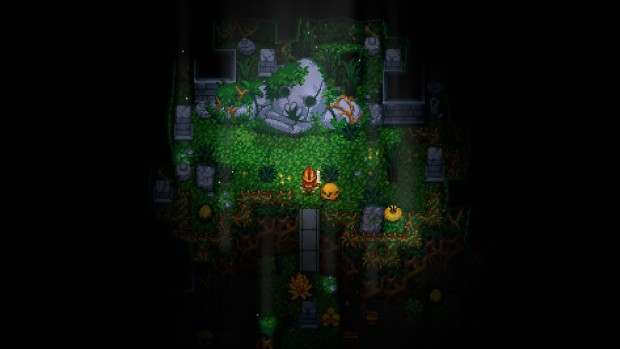 Core Keeper screenshot of a strange and ominous ruin