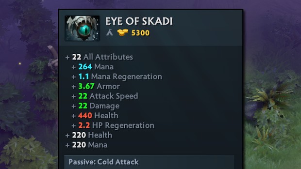 Dota 2 screenshot of the 2022 expanded item tooltips