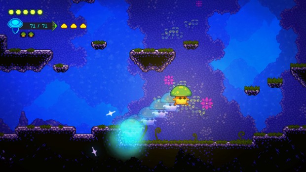 Lone Fungus screenshot of the character jumping around