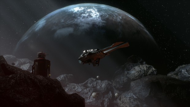 Marauders screenshot of a space ship taking off