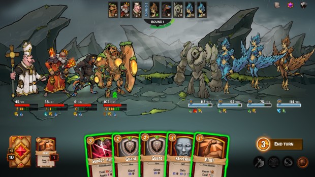 Across the Obelisk indie game screenshot of the battles in this roguelite card game