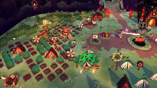 Cult of the Lamb screenshot of the action roguelike's booming village