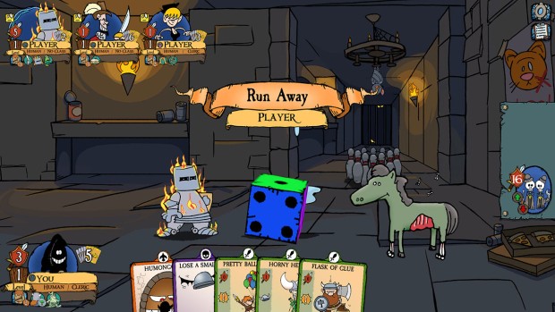 Munchkin Digital board game adaptation screenshot of a zombie horse and knight