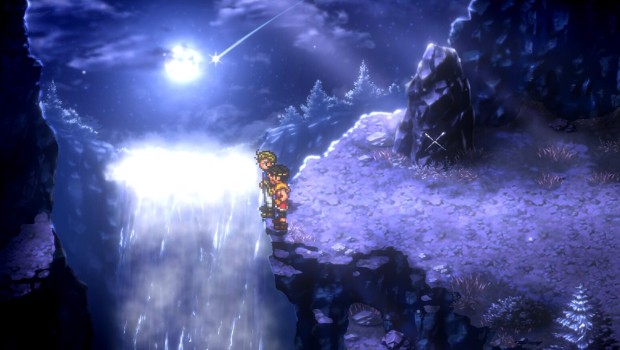 Suikoden I&II HD Remaster official screenshot of a moonlit cave