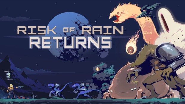 Risk of Rain Returns key art and logo for the indie action-roguelike