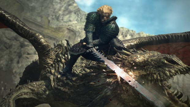 Dragon's Dogma 2 screenshot of the player fighting a dragon up close