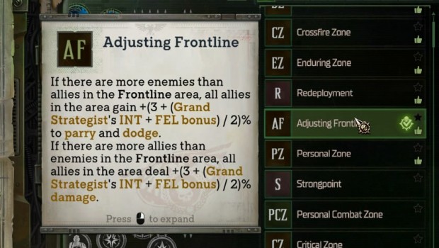 Warhammer 40k: Rogue Trader review screenshot of a very complex spell