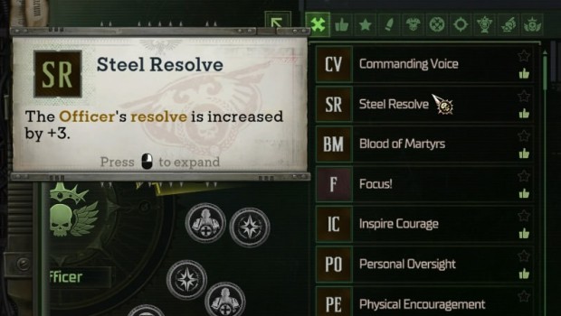Warhammer 40k: Rogue Trader - Beginner's Guide screenshot of the recommendation system