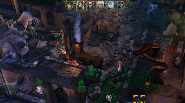 Warhammer 40k: Rogue Trader review screenshot of a ruined underbelly of a city