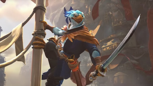 Dota 2 teaser screenshot of the new bird samurai hero Kez