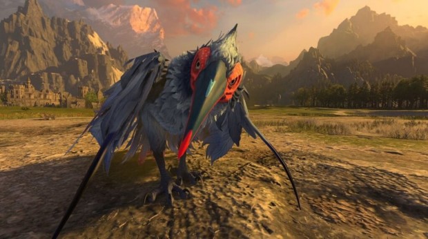 Total War: Warhammer 3 Shadows of Change screenshot of the goofy looking Greater Moon Bird