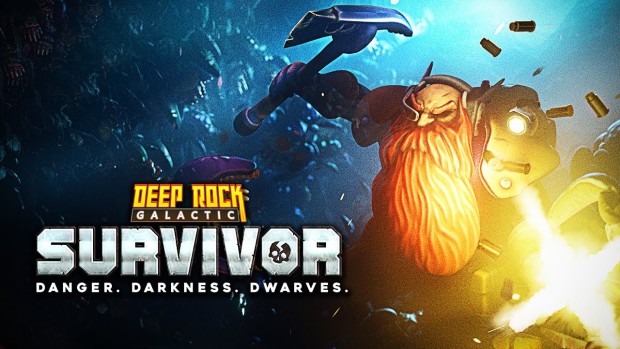 Deep Rock Galactic: Survivor key art and logo for the roguelite auto-shooter