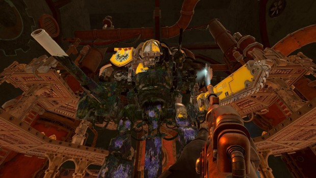 PowerWash Simulator Warhammer 40k crossover DLC screenshot of the Imperial Knight