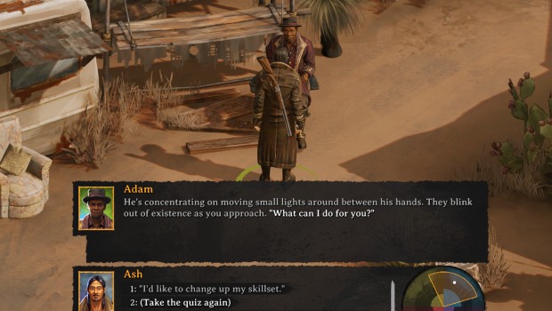 Broken Roads screenshot of the skill respec character Adam